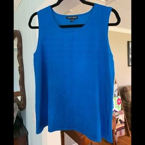 Blue, Knit Sleeveless Top